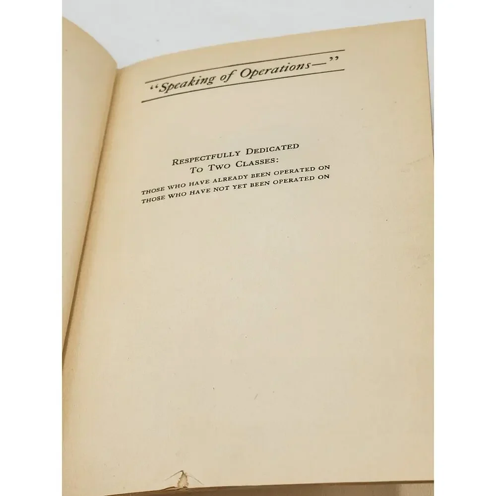Perfectly Painless Speaking Of Operations By Irvin Cobb Illustrated Antiquarian